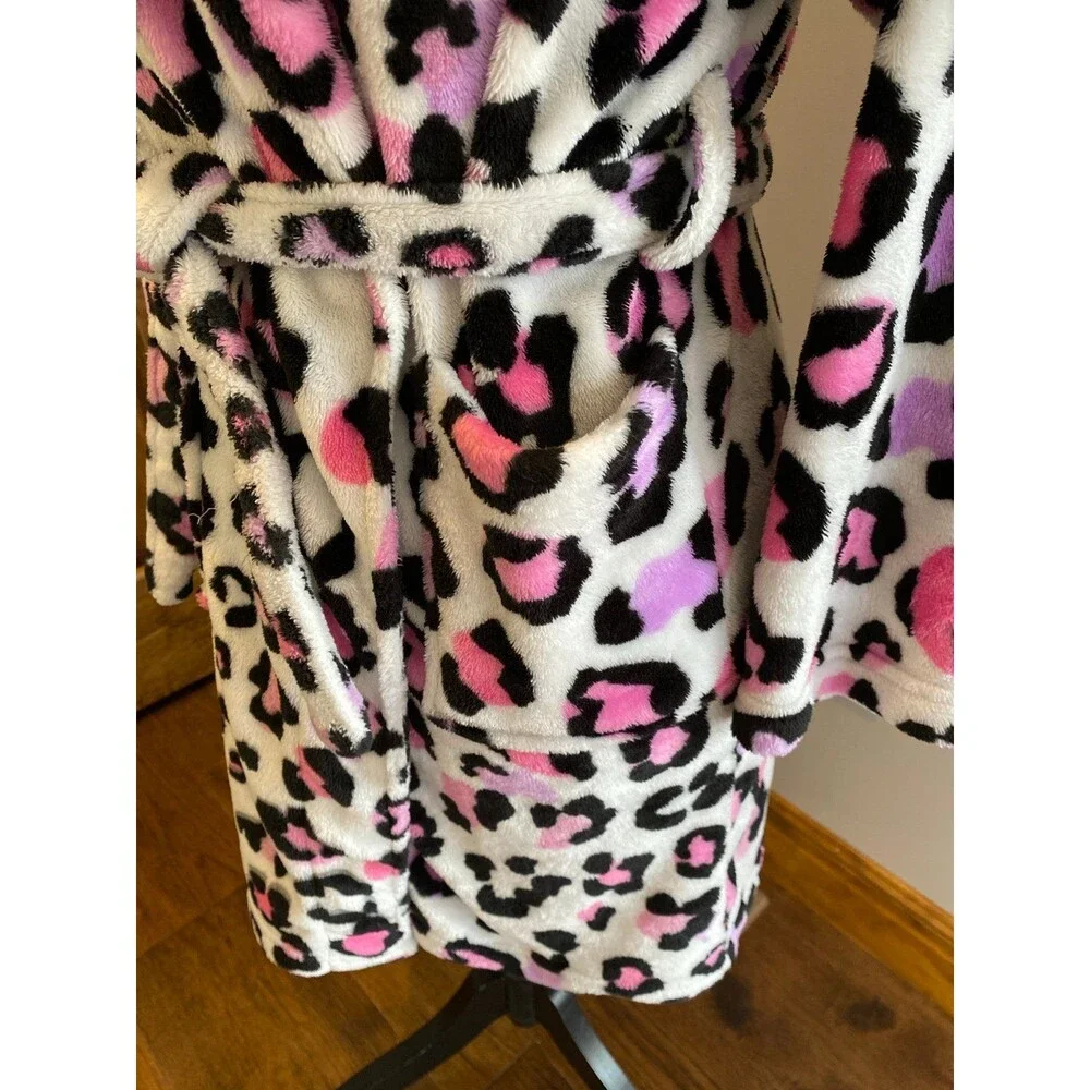 Girls Robe Leopard Pink & Purple Print Size 14 to 16 Super Soft‎ Has Pockets!